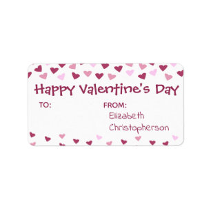 Mini Hearts TO FROM Valentine Treat Label