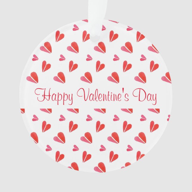 MINI HEARTS Valentine Acrylic Circle Ornament (Front)