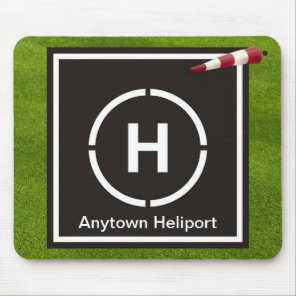 Mini helicopter landing pad - Anytown Heliport Mouse Pad