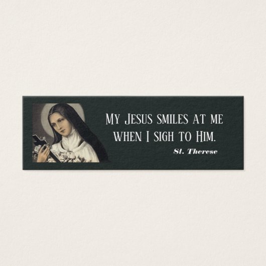 Mini Holy Card of St. Therese with quote (Front)