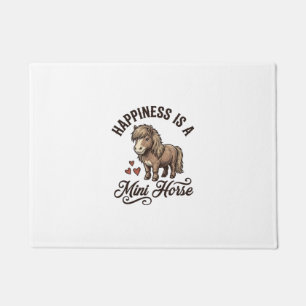 Mini Horse Vintage Engraving Cute Pony Shirt Desig Doormat