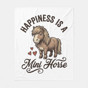 Mini Horse Vintage Engraving Cute Pony Shirt Desig Fleece Blanket