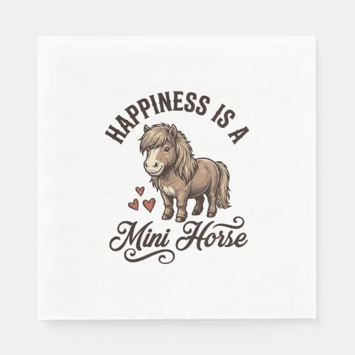 Mini Horse Vintage Engraving Cute Pony Shirt Desig Napkins