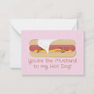 Mini Hot Dog Valentine Card   Light Pink