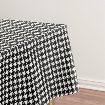 Mini Houndstooth Pattern Black And White Tablecloth by AnyTownArt at Zazzle