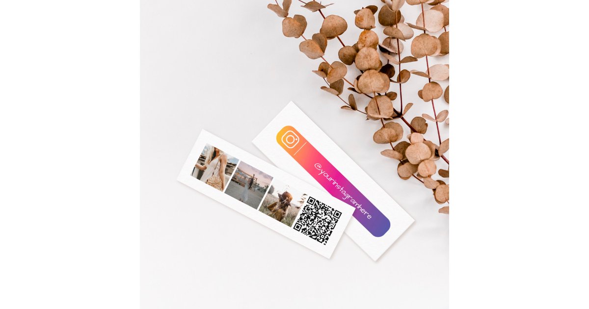 Mini Instagram Photo QR Code Business Card | Zazzle