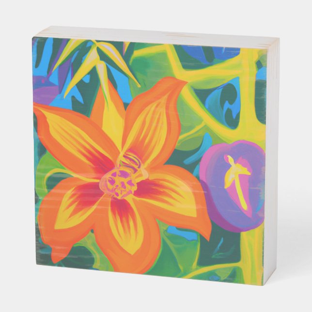 Mini island wood art 8x8 wooden box sign (Angled Horizontal)