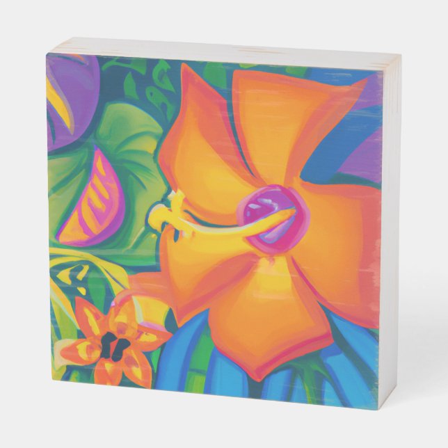 Mini island wood art 8x8 wooden box sign (Angled Horizontal)