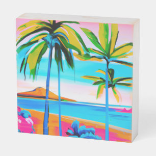 Mini island wood art 8x8 wooden box sign