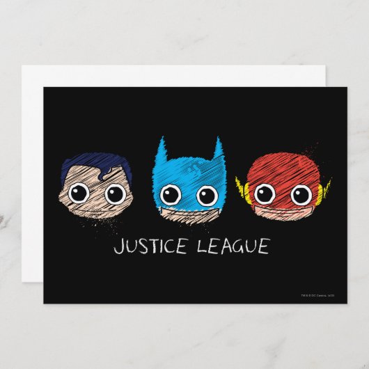 Mini Justice League Heads Sketch (Front/Back)