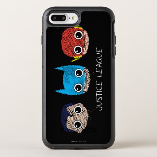 Mini Justice League Heads Sketch OtterBox Symmetry iPhone 8 Plus/7 Plus Case
