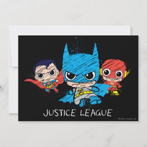 Chibi Justice League Sketch Custom Invite