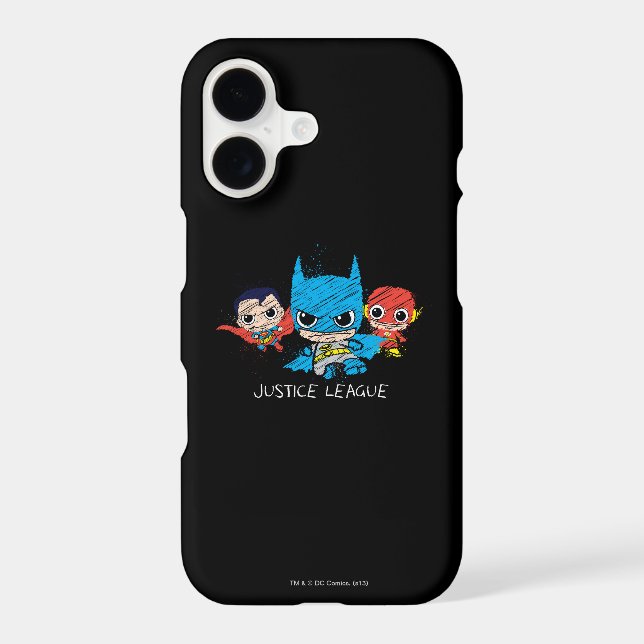 Mini Justice League Sketch Case-Mate iPhone Case (Back)