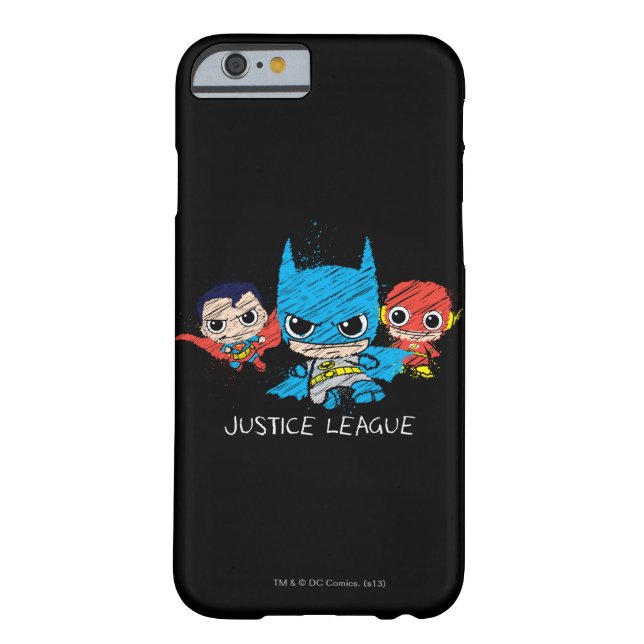 Mini Justice League Sketch Case-Mate iPhone Case (Back)