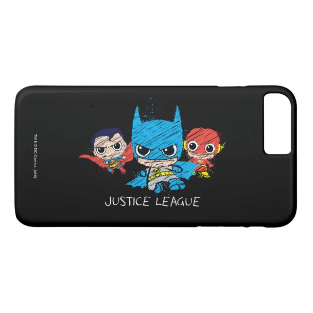 Mini Justice League Sketch Case-Mate iPhone Case (Back (Horizontal))