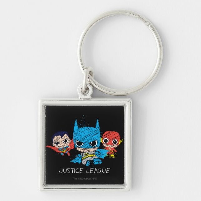 Mini Justice League Sketch Keychain (Front)