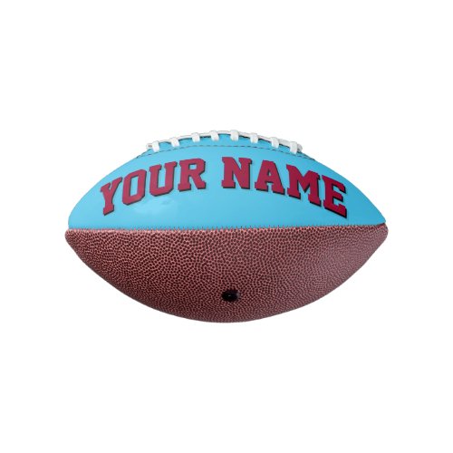 Mini LIGHT BLUE AND MAROON Personalized Football