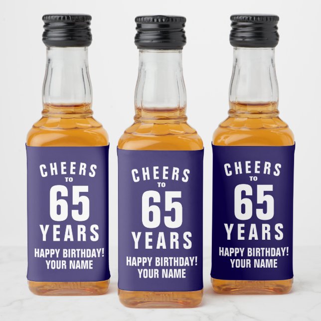 Mini Liquor Bottle Labels for 65th Birthday party (Bottles)