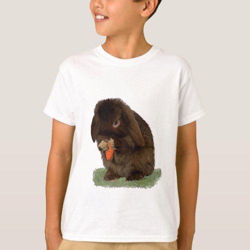 Mini Lop Bunny and carrot T_Shirt