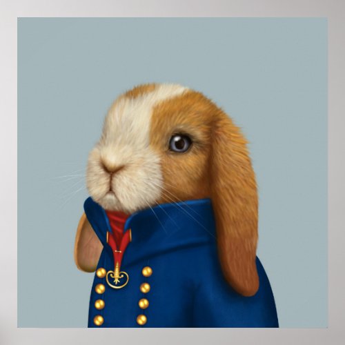 Mini Lop in Victorian Dress Poster