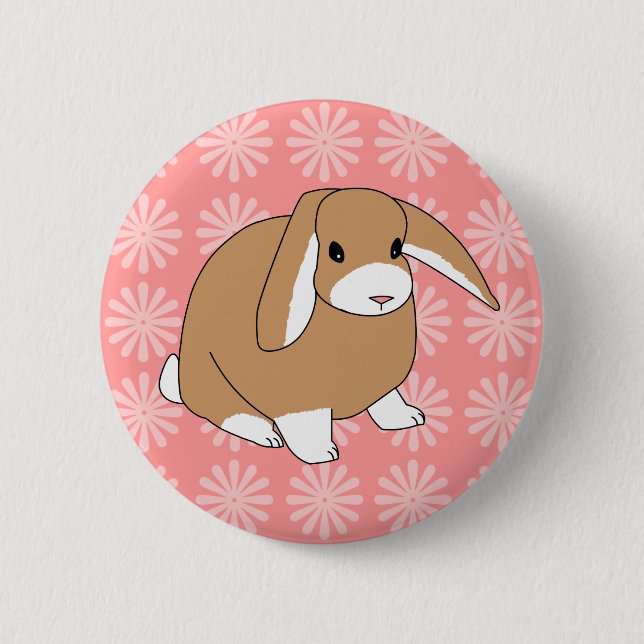 Mini Lop Rabbit Button (Front)