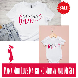 Mini Love Matching Mommy and Me Valentine Baby Bodysuit