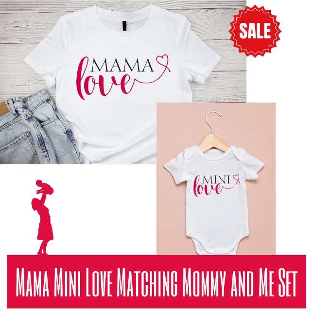 Mini Love Matching Mommy and Me Valentine Baby Bodysuit (Matching Valentine Mommy and Mini Set)