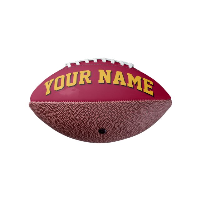 Mini MAROON AND GOLD Personalized Football (Rotated 270)