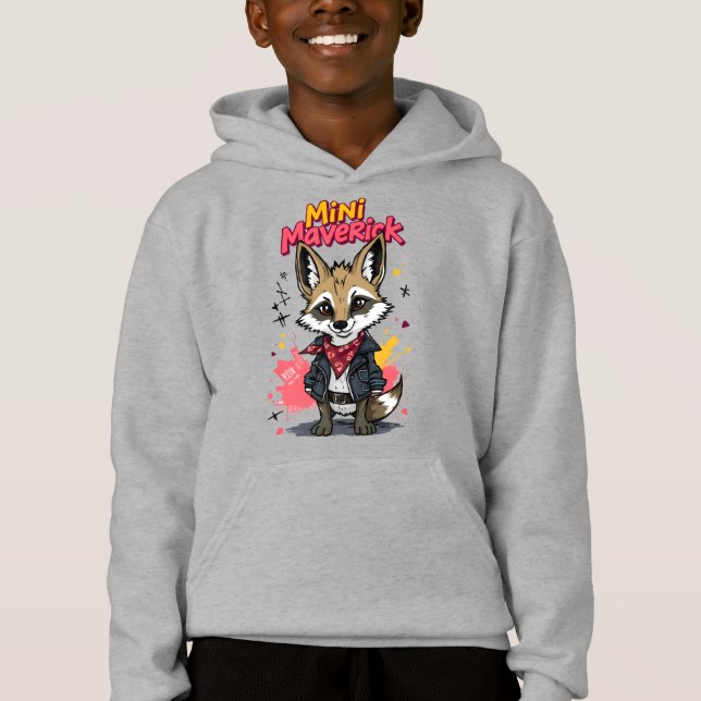 Mini Maverick Cool Rebel Coyote Playground Punk  Hoodie (Front)