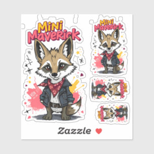 Mini Maverick Cool Rebel Coyote Playground Punk  Sticker