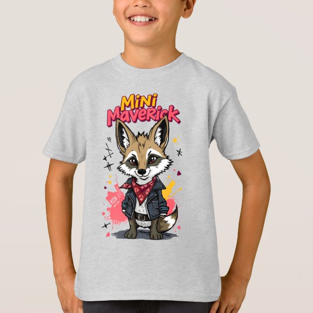 Mini Maverick Cool Rebel Coyote Playground Punk  T-Shirt (Front)