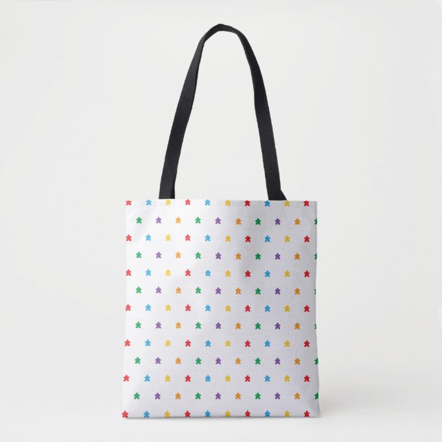 Mini Meeple Print Tote Bag (Front)