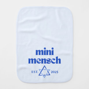 "Mini Mensch" Cute Funny Jewish Boy Modern Stylish Baby Burp Cloth