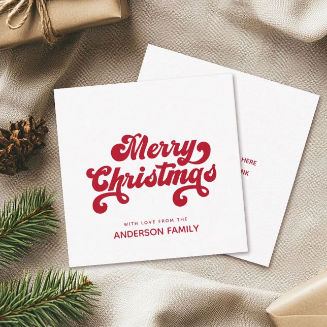 Mini Merry Christmas Modern Minimalist Holiday  Note Card (Creator Uploaded)
