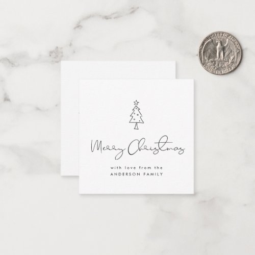 Mini Merry Christmas Tree Modern Holiday Note Card