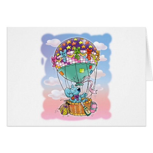 Mini Mice and big balloon Cards (Front Horizontal)