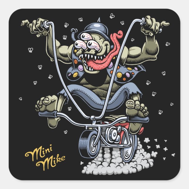 Mini Mike Square Sticker (Front)