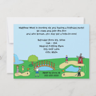 Mini / Miniature Golf Birthday Party Invitations
