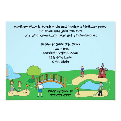 Mini Golf Party Invitations 4