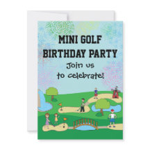 Mini Miniature Golf Birthday Party Invitations