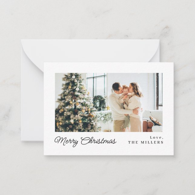 MINI Minimalist Classic Merry Christmas Note Card (Front)