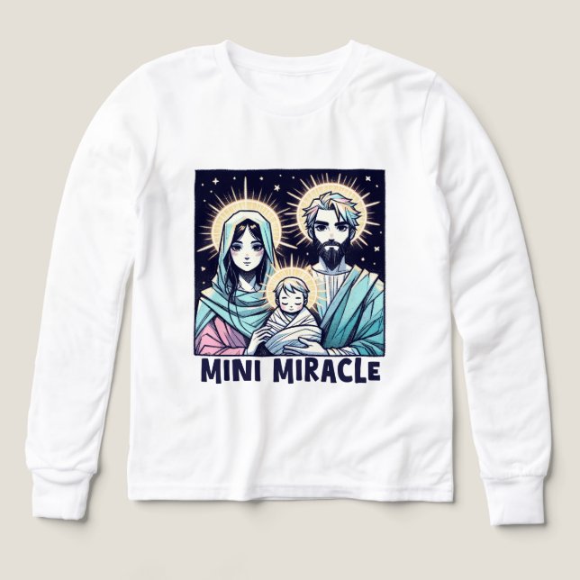 Mini Miracle: The Holy Family Tri-Blend Shirts (Design Front)
