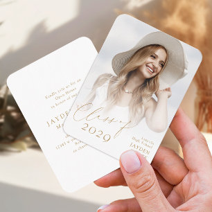Mini Modern Chic Script Photo Graduation Invite