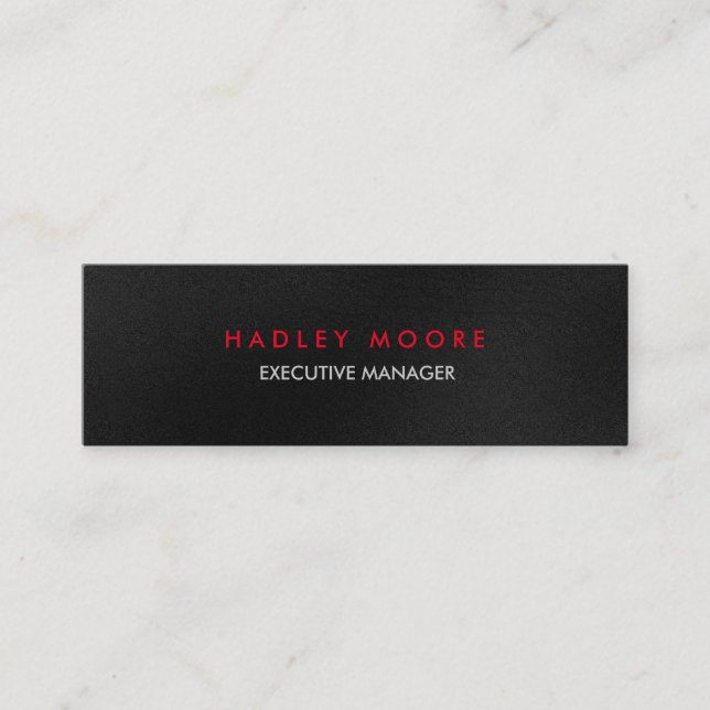 Mini modern grey red professional trendy plain business card (Front)