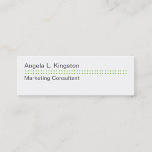 Mini modern micro dot apple green gray custom business card