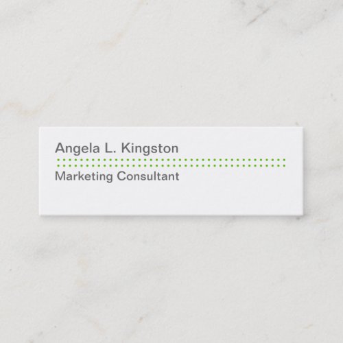 Mini modern micro dot apple green gray custom business card