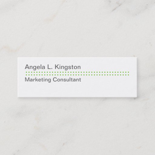 Customizable Mini modern micro dot apple green gray custom business card