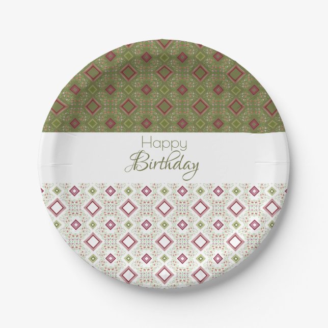 Mini Modern Patterned Paper Plates (Front)