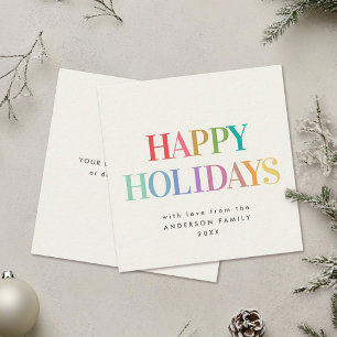 Mini Modern Rainbow Happy Holidays Note Card