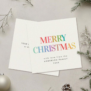 Mini Modern Rainbow Merry Christmas Note Card